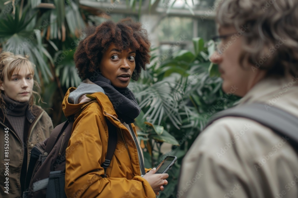 selective focus of shocked african american woman looking at boyfriend holding smartphone selective focus of shocked african american woman looking at boyfriend holding smartphone