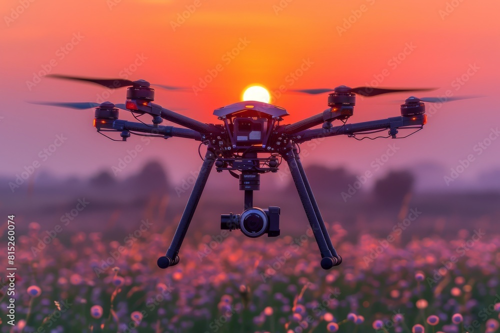 Drone sensors monitor smart vector graphics for crop management in ...