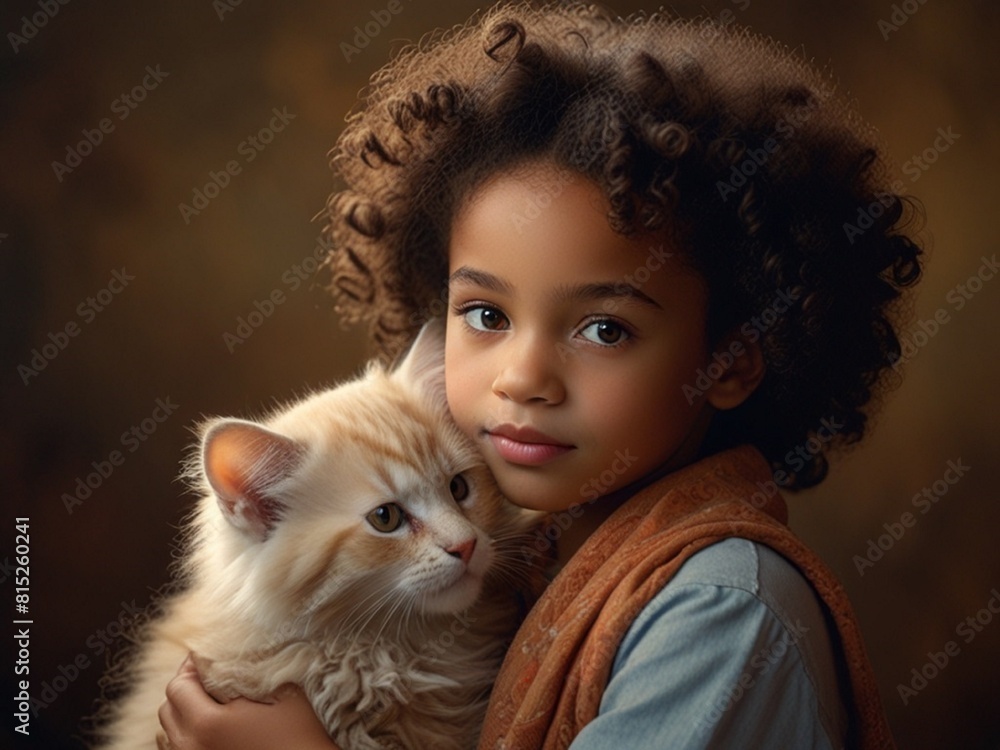 A menina e o gatinho A menina e o gatinho