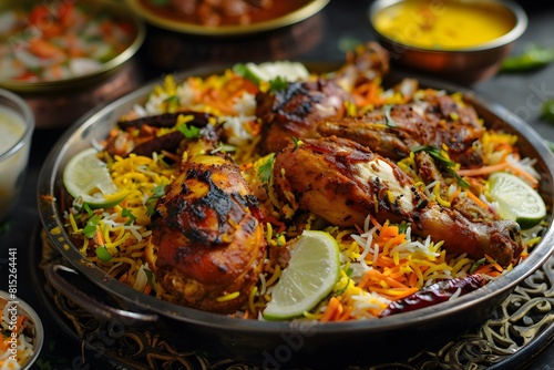 Exotic platter of Hyderabadi chicken biryani