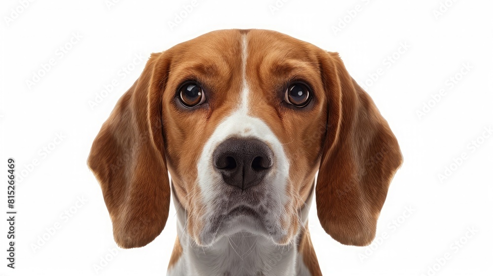 beagle head isolated on white background realistic