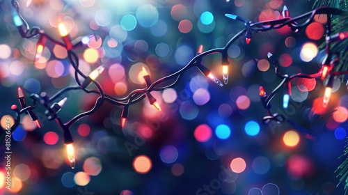 beautiful Christmas big lights abstract colorful realistic