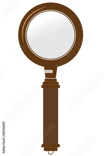 Magnifying glass with brown handle, Search symbol Zoom sign
