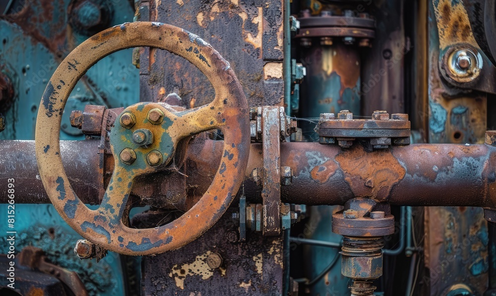 Relics of decay, abandoned industrial equipment succumbing to rust Relics of decay, abandoned industrial equipment succumbing to rust