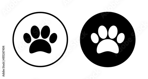 Paw icon vector isolated on white background. Paw Print icon