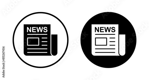 Newspaper icon vector isolated on white background. news paper icon vector