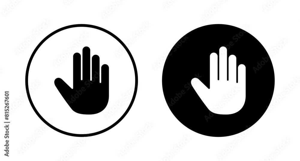Hand icon vector isolated on white background. Hand gesture. hand stop Hand icon vector isolated on white background. Hand gesture. hand stop