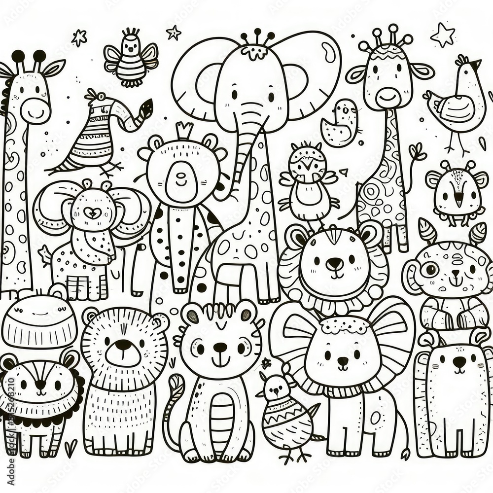 custom made wallpaper toronto digitalChildren's Creativity: Coloring Activity with Zoo Animals Theme