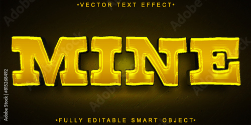 Shiny Golden Mine Vector Fully Editable Smart Object Text Effect
