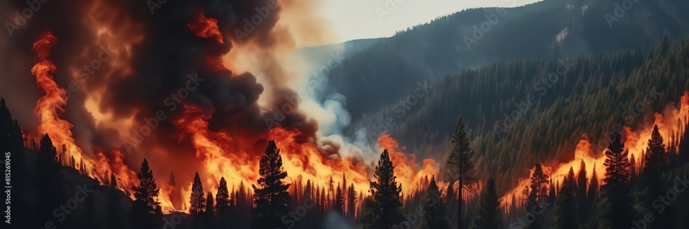 Forest Fire Protection Day in the USA. big forest fires. disasters. environmental destruction