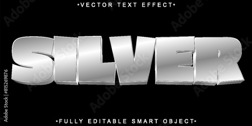 Cartoon Silver Vector Fully Editable Smart Object Text Effect