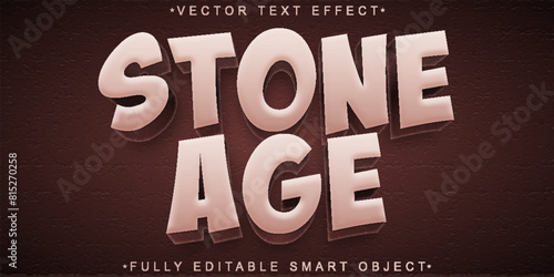 Cartoon Stone Age Vector Fully Editable Smart Object Text Effect