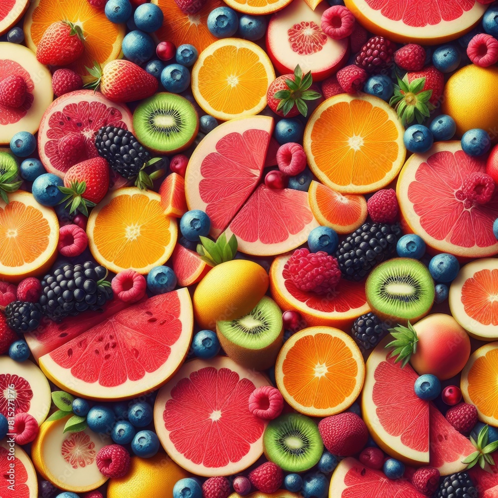 Snapshot of Fresh Fruit Slices: Nature's Colorful Aromas Snapshot of Fresh Fruit Slices: Nature's Colorful Aromas