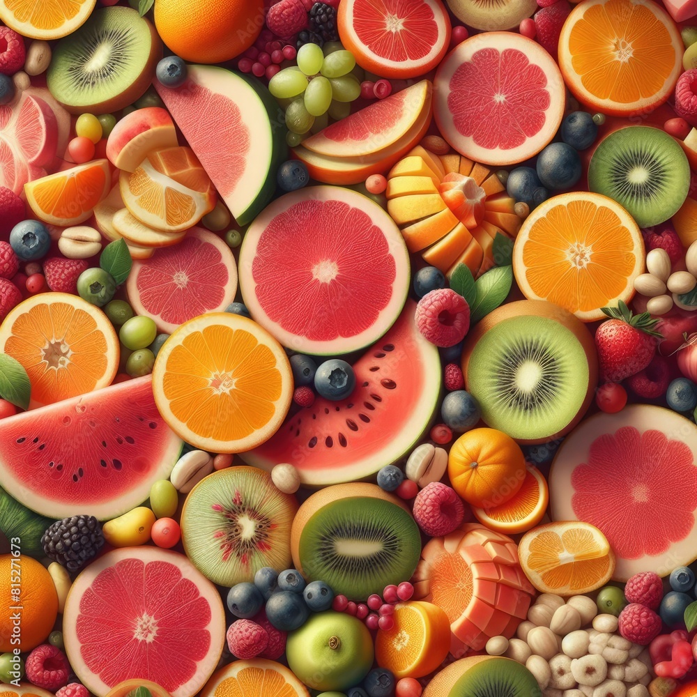 Snapshot of Fresh Fruit Slices: Nature's Colorful Aromas Snapshot of Fresh Fruit Slices: Nature's Colorful Aromas