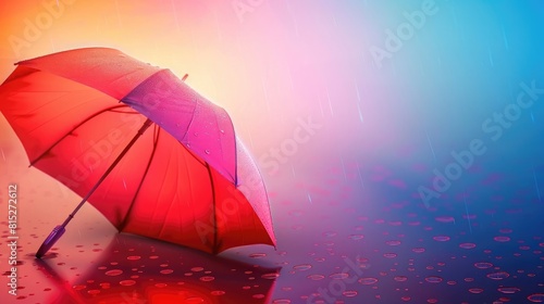 beautiful umbrella on color background with space realistic