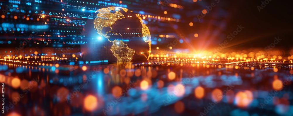 Obraz premium Digital world globe, a global network