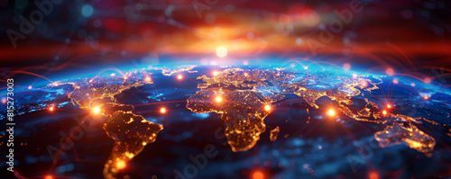 Digital world globe, a global network