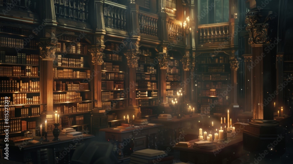 Vintage Library Escape Amidst City Hustle AI Generated