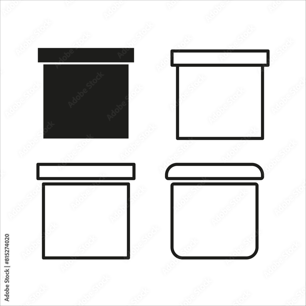 Set of jar icons. Vector kitchen container outlines. Set of jar icons. Vector kitchen container outlines.