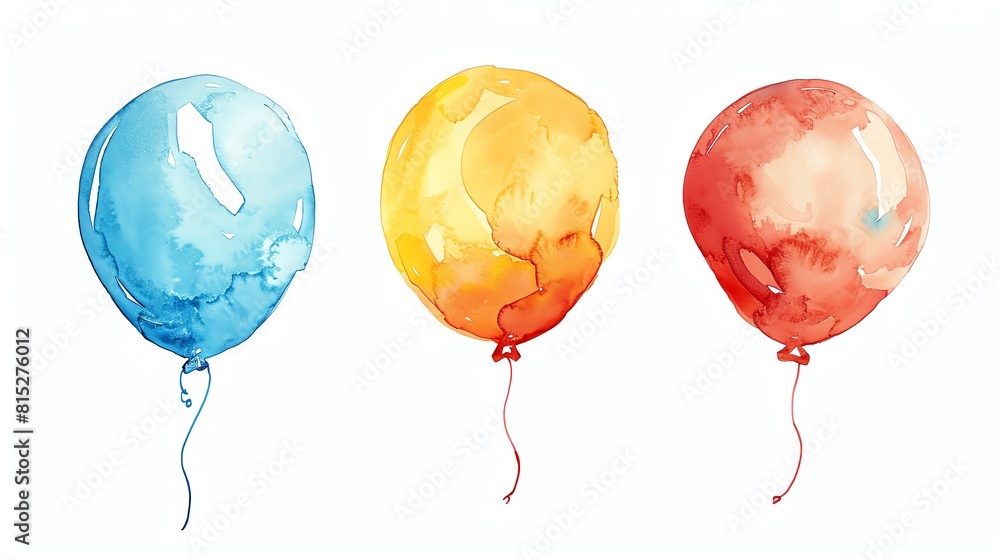 Helium balloon flat design, side view, balloon theme, water color, Triadic Color Scheme Helium balloon flat design, side view, balloon theme, water color, Triadic Color Scheme