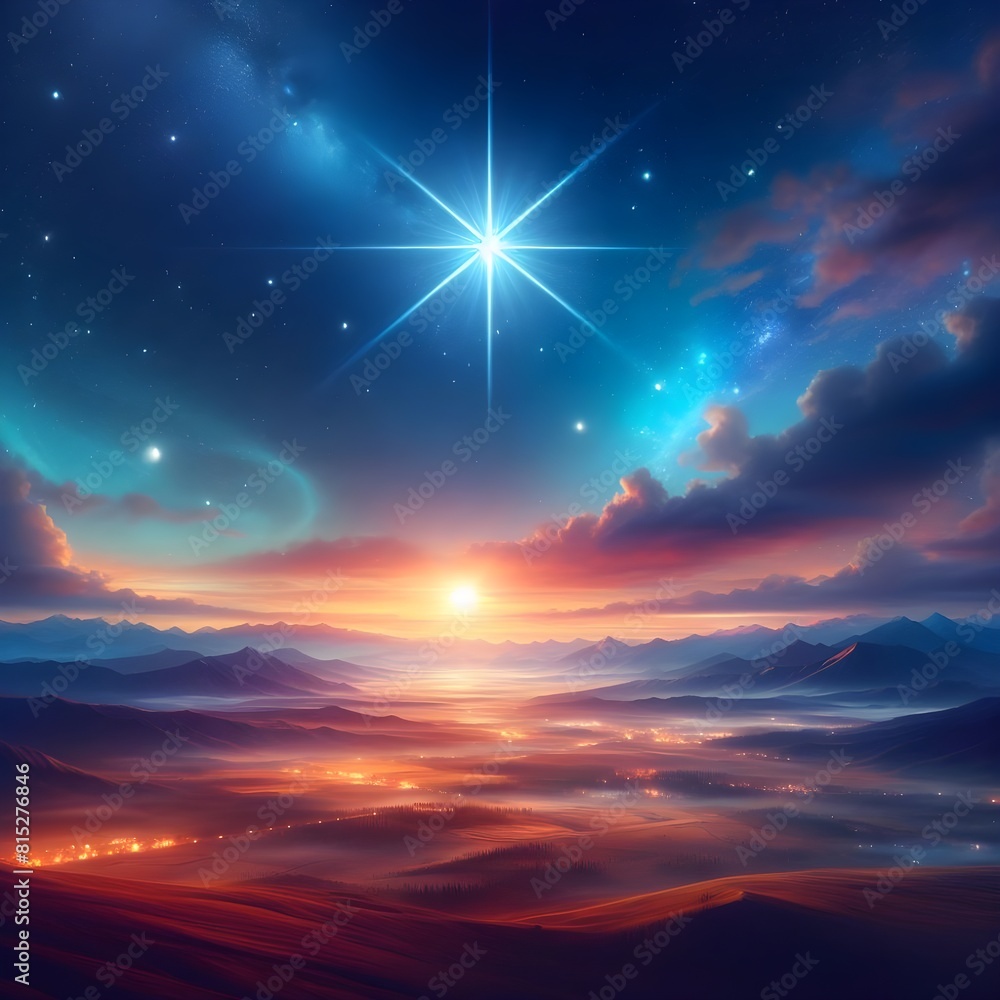 A bright star was shining in the East. A bright star was shining in the East.