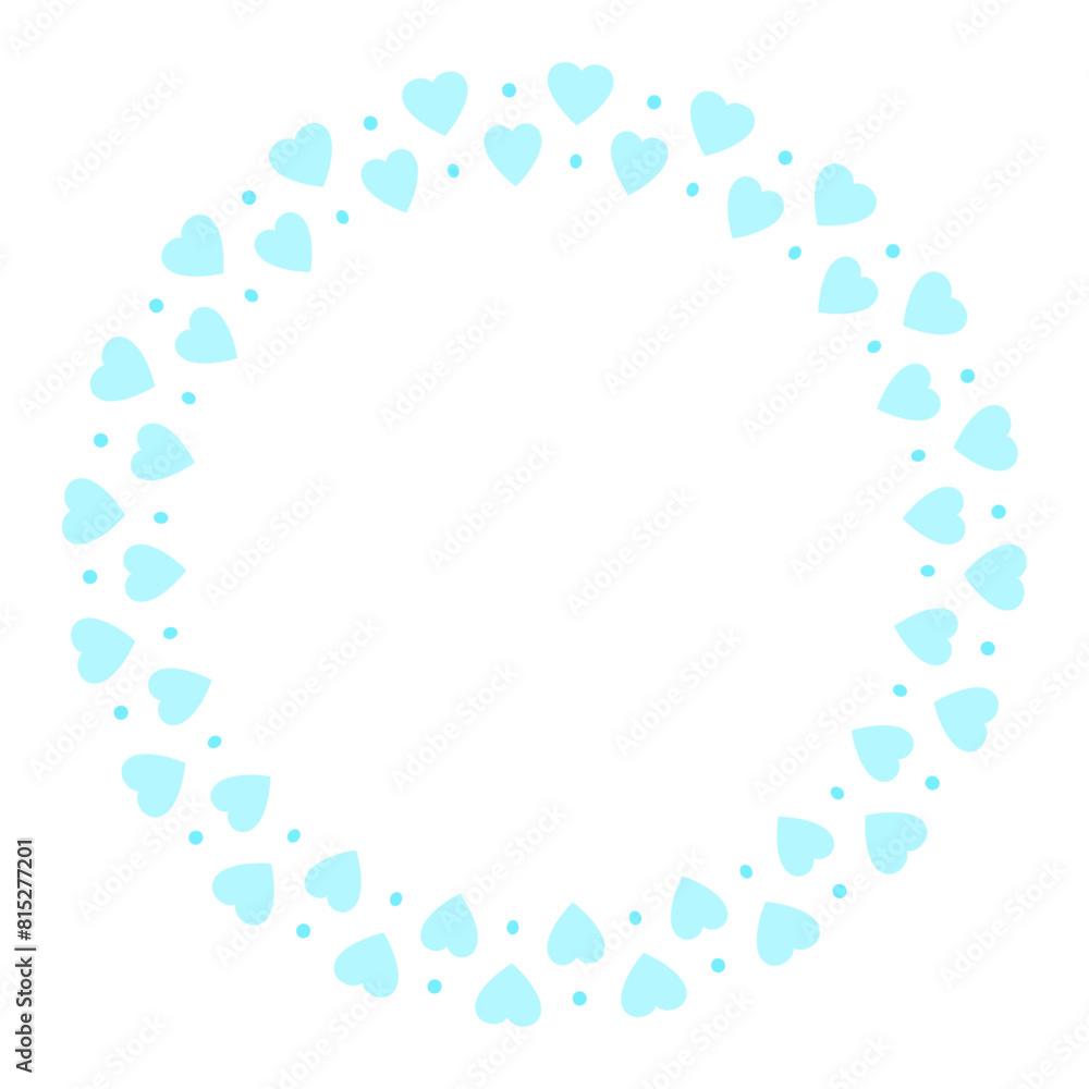 Hand drawn hearts border and frame on white background Hand drawn hearts border and frame on white background