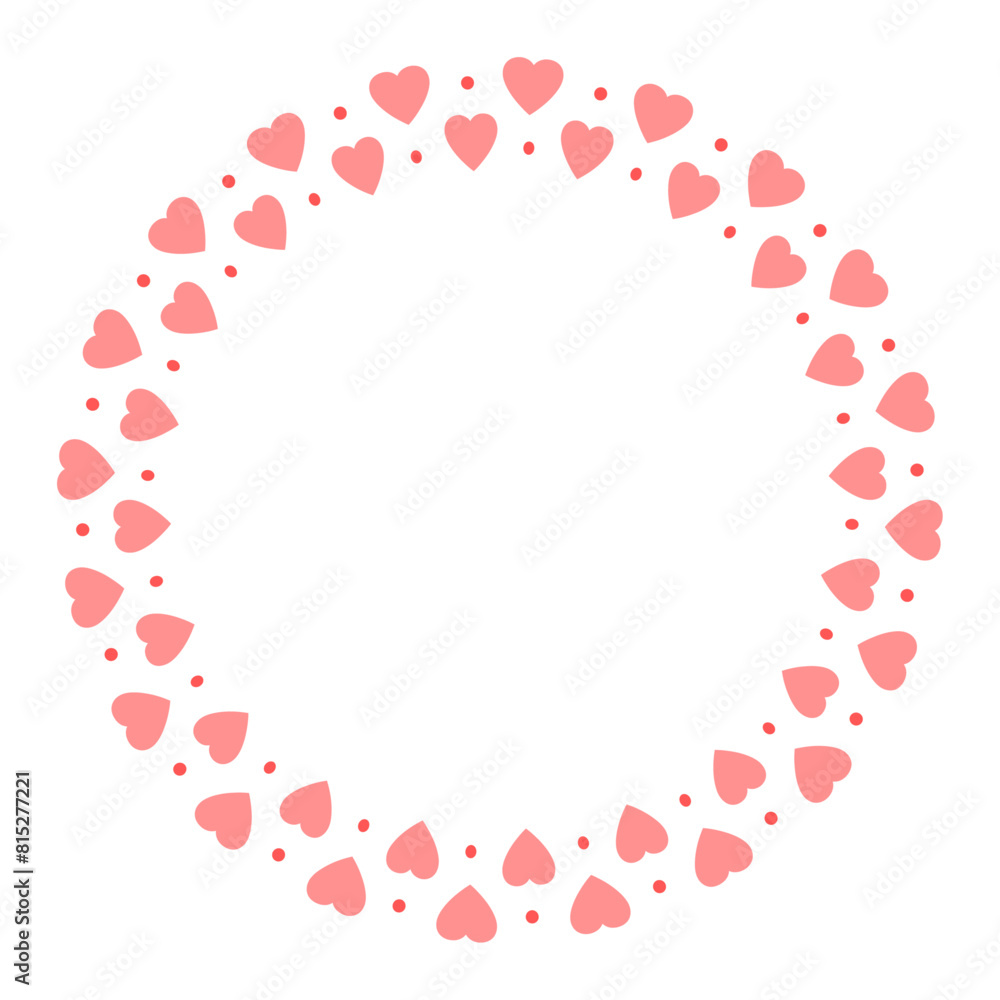 Hand drawn hearts border and frame on white background Hand drawn hearts border and frame on white background