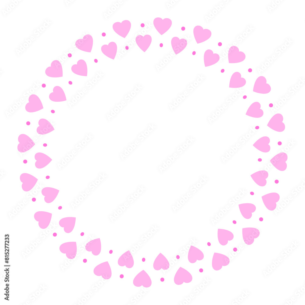 Hand drawn hearts border and frame on white background Hand drawn hearts border and frame on white background