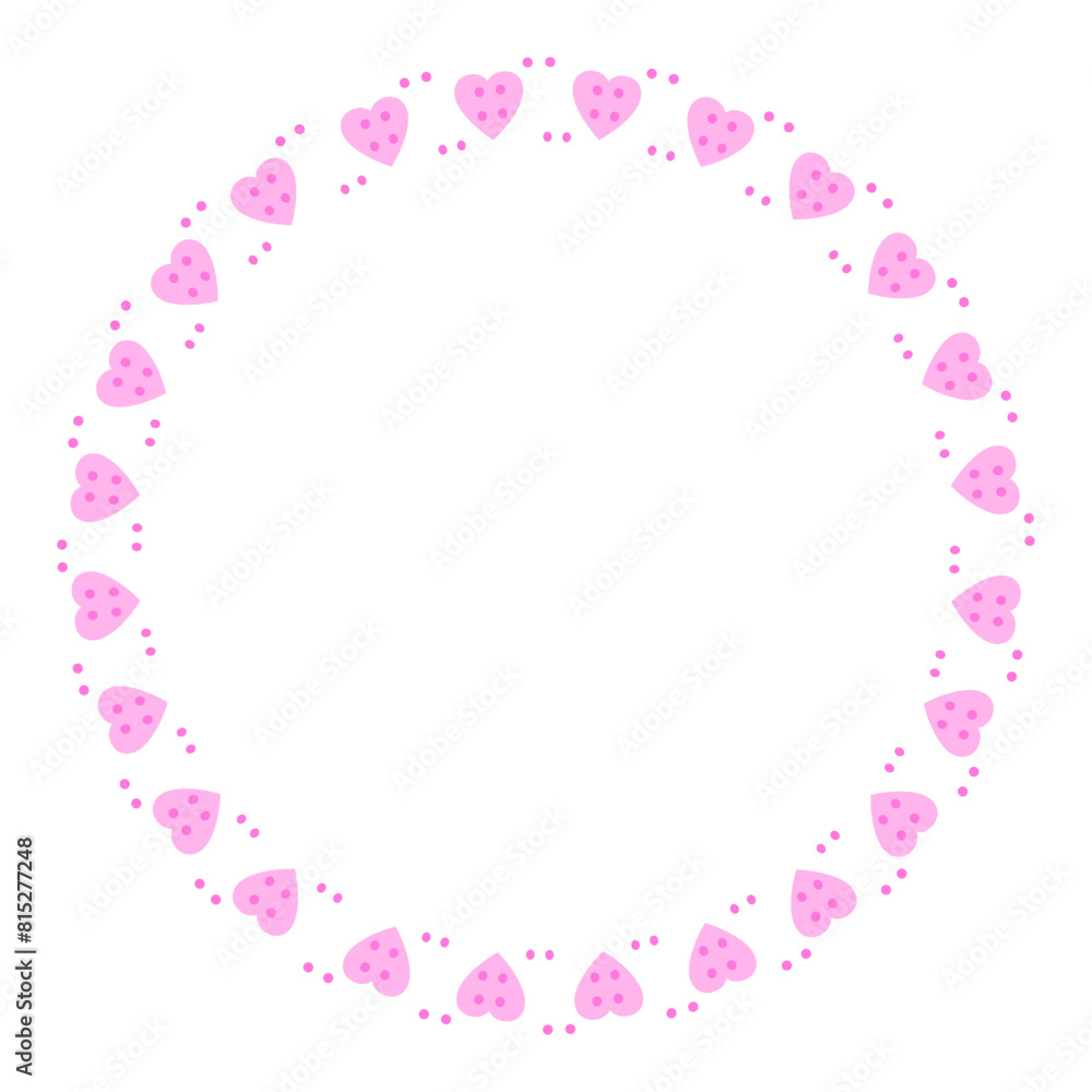 Hand drawn hearts border and frame on white background Hand drawn hearts border and frame on white background