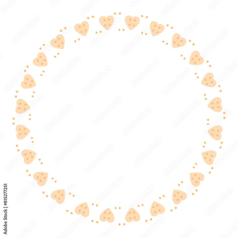Hand drawn hearts border and frame on white background Hand drawn hearts border and frame on white background