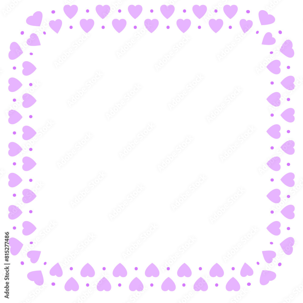 Hand drawn hearts border and frame on white background Hand drawn hearts border and frame on white background