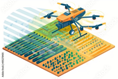 Advanced farming integrates smart drones in unmanned aerial vehicle operations, using high tech vectors for agricultural innovation and automated drone practices photo