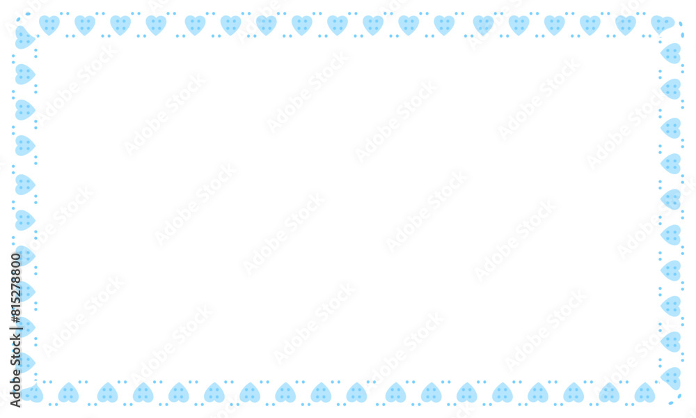 Hand drawn hearts border and frame on white background Hand drawn hearts border and frame on white background