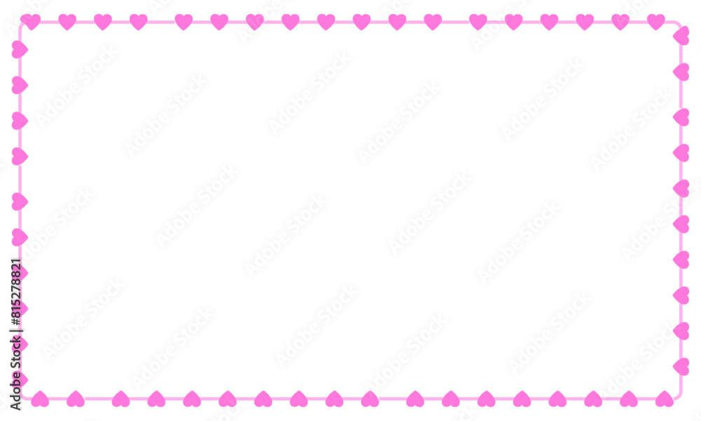 Hand drawn hearts border and frame on white background Hand drawn hearts border and frame on white background