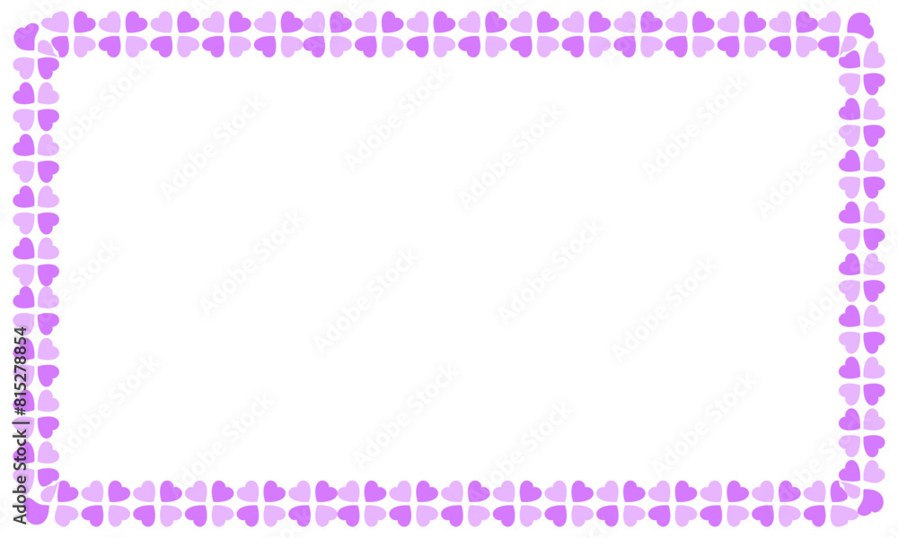 Hand drawn hearts border and frame on white background Hand drawn hearts border and frame on white background