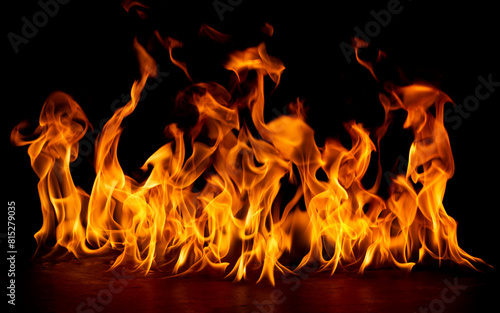 fire png burning flame Isolated on a black background