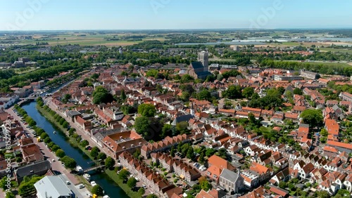 Aerial view of Brielle, Netherlands.