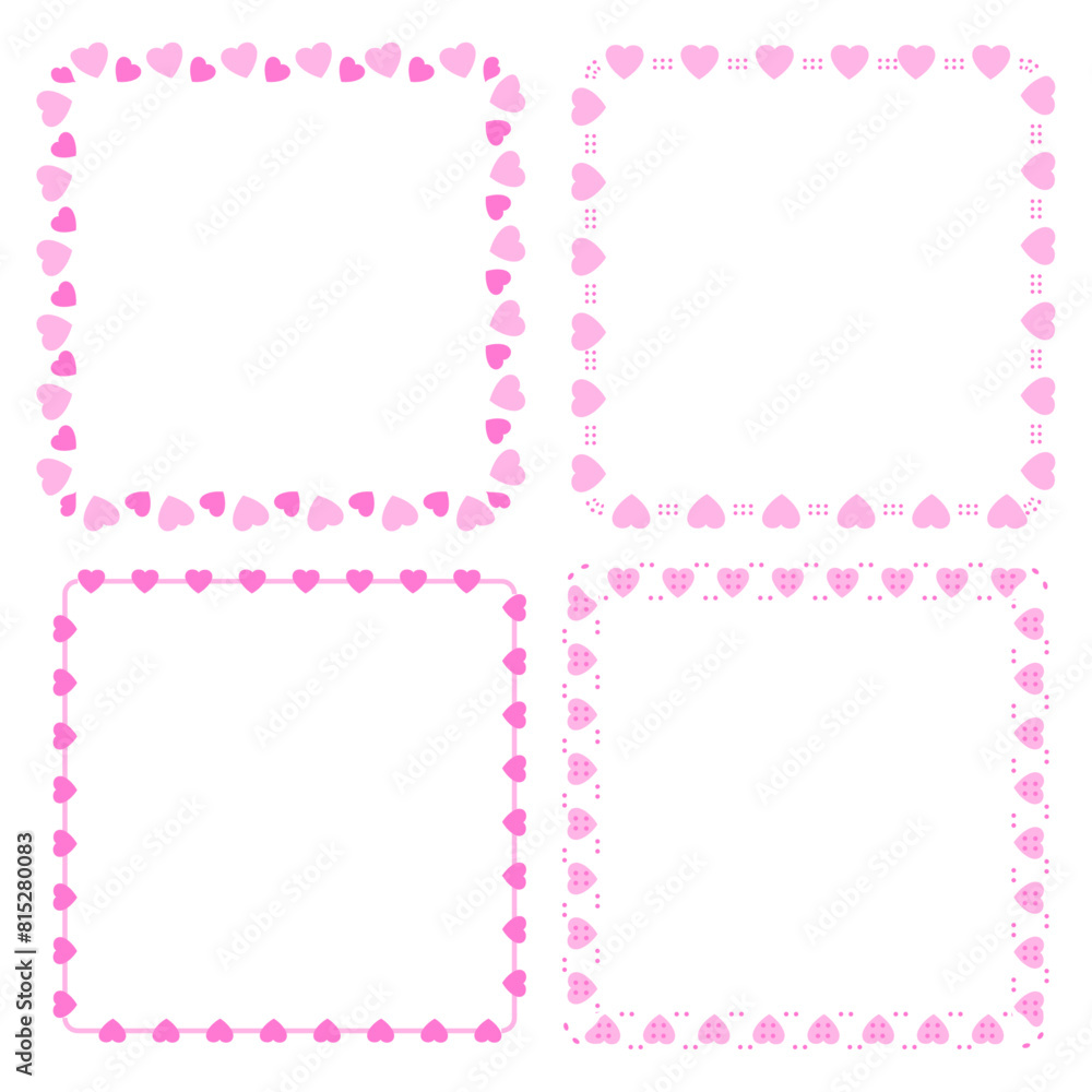 Hand drawn hearts border and frame collection Hand drawn hearts border and frame collection