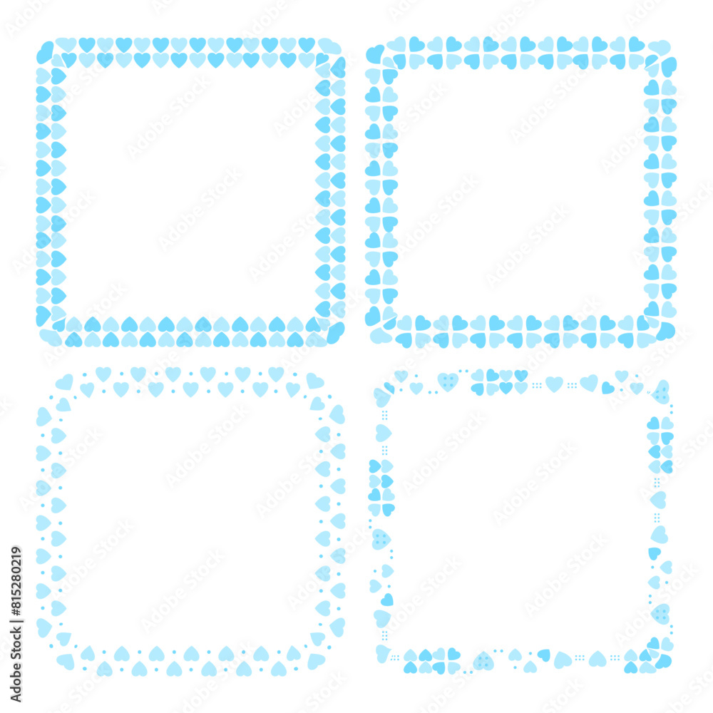 Hand drawn hearts border and frame collection Hand drawn hearts border and frame collection