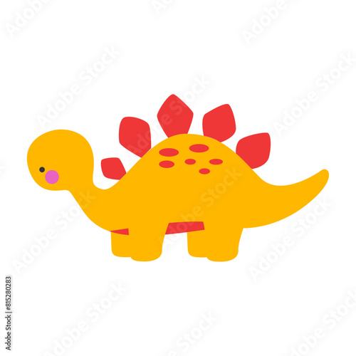 Flat design cartoon stegosaurus illustration