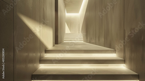 Modern Concrete Steps in Futuristic Home Interior Design