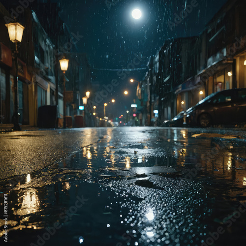Dirty Wet Street At Night