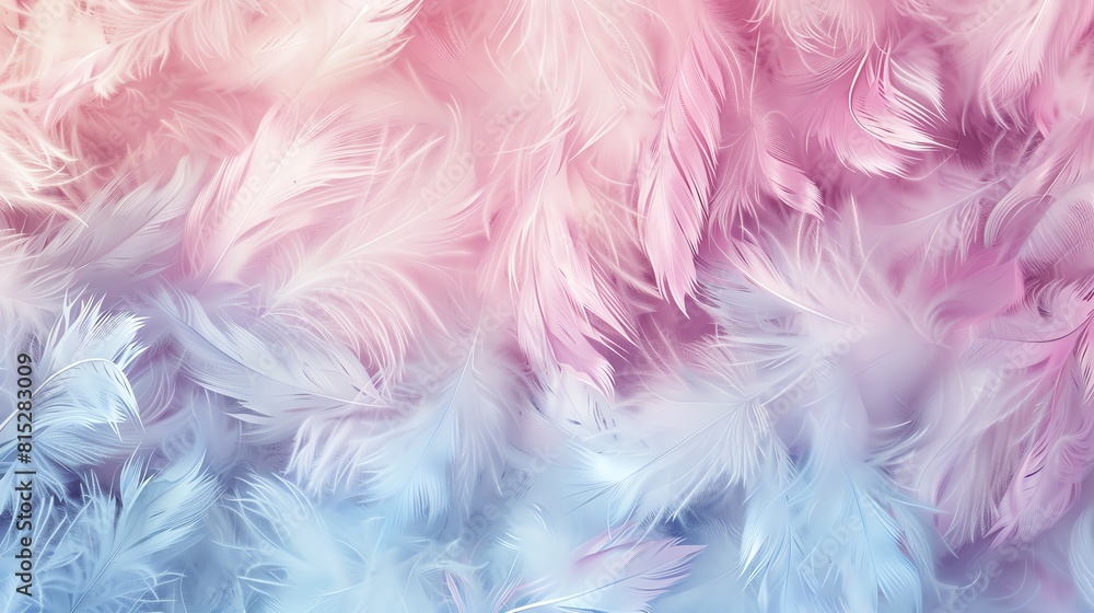 The fluffy texture of pink and blue feathers background. The fluffy texture of pink and blue feathers background.