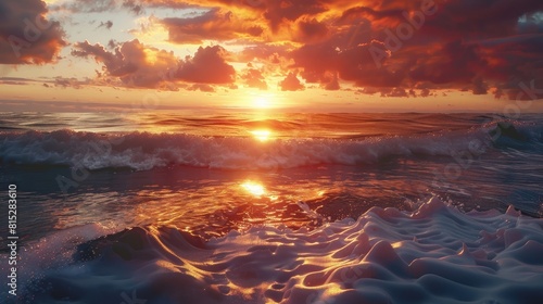 Fantastic sunset over ocean realistic © Nabeel
