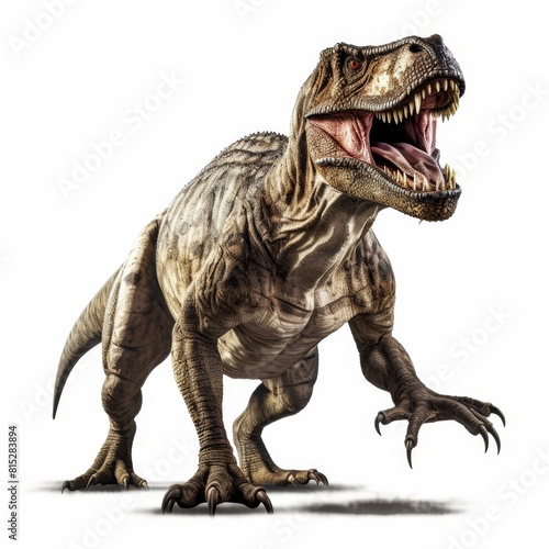 Tyrannosaurus in search of prey  isolated on white  Ai Generated
