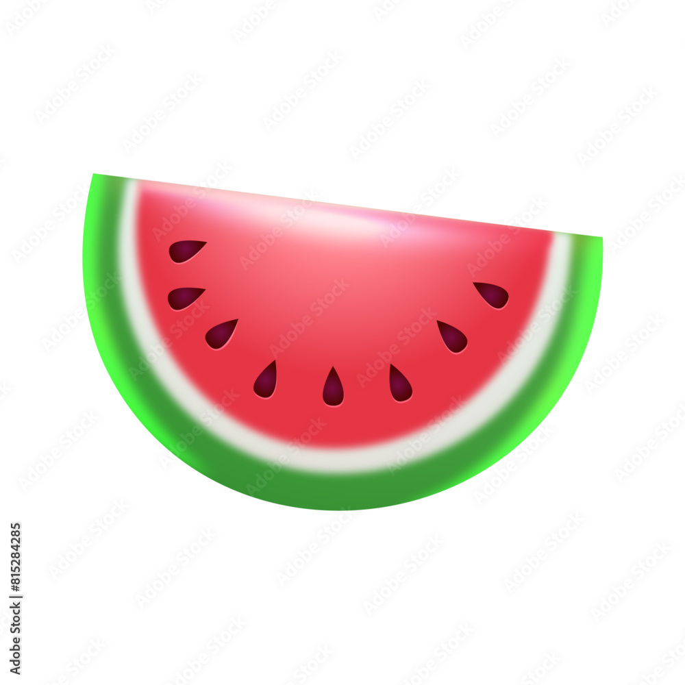 Realistic watermelon isolated on blue background Realistic watermelon isolated on blue background