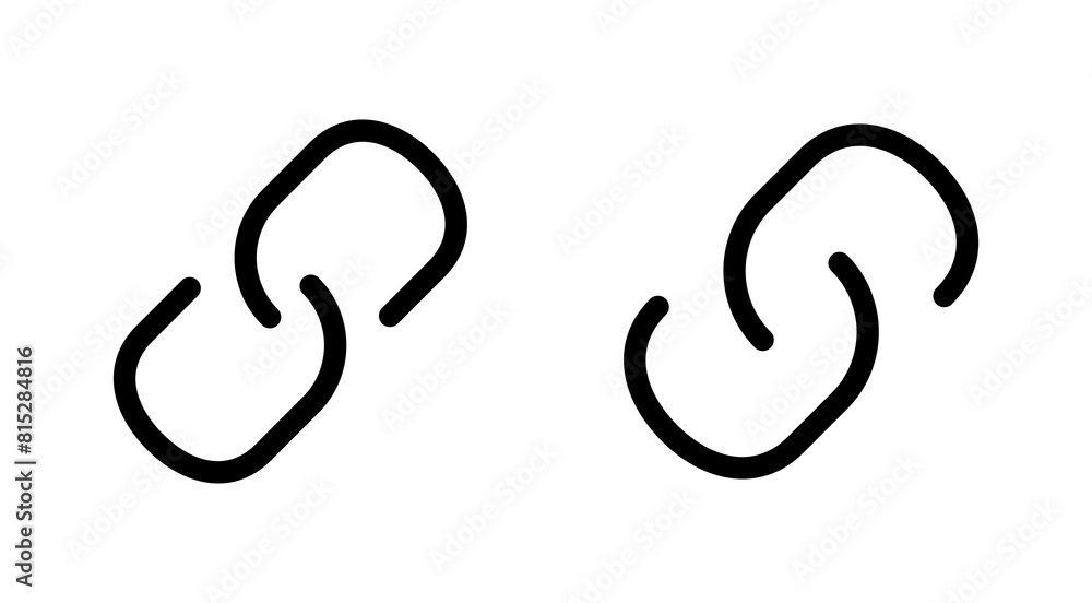 Link icon set. Hyperlink chain symbol. Link icon set. Hyperlink chain symbol.