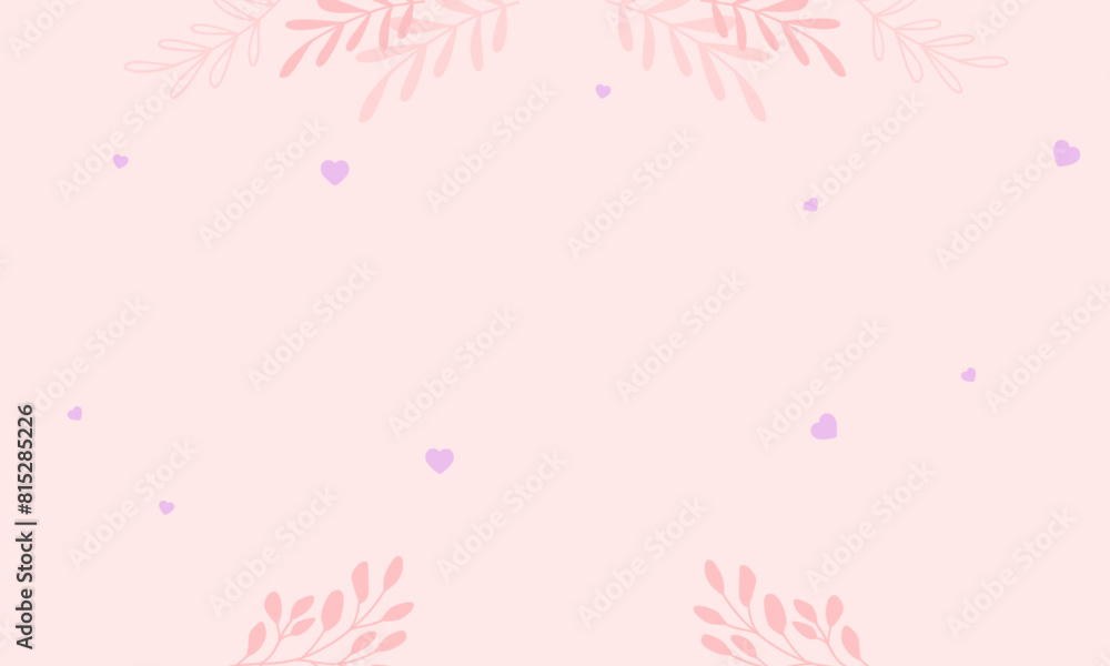 Valentines day banner with hearts and floral design