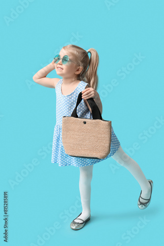 Happy little girl in polka ...