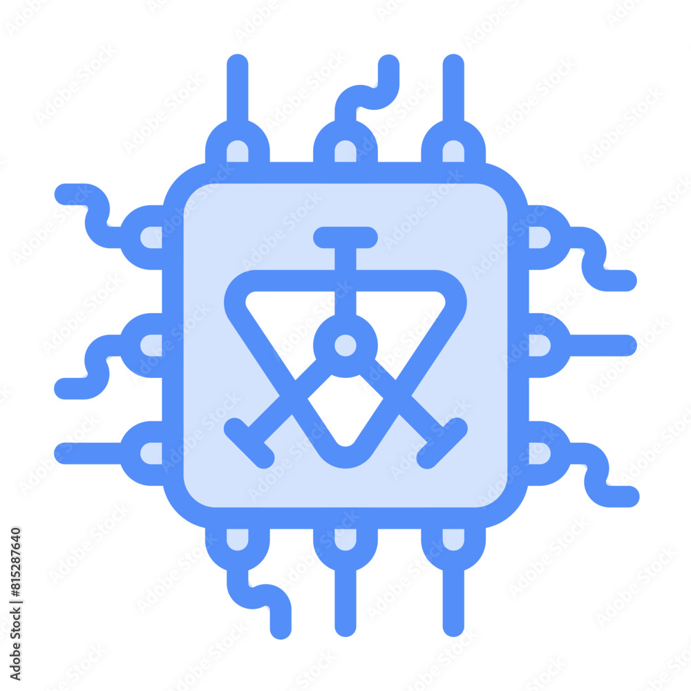 Cyberpunk Icon With Linear Color Style Cyberpunk Icon With Linear Color Style